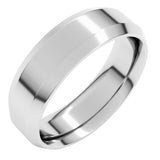 Platinum 6 mm Beveled-Edge Comfort-Fit Flat Band Size 10