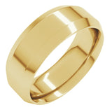 14K Yellow Gold 7 mm Beveled-Edge Comfort-Fit Flat Band Size 10