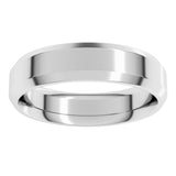 14K White Gold 5 mm Beveled-Edge Comfort-Fit Flat Band Size 12
