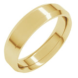 14K Yellow Gold 5 mm Beveled-Edge Comfort-Fit Flat Band Size 9.5