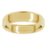 14K Yellow Gold 5 mm Beveled-Edge Comfort-Fit Flat Band Size 10
