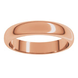14K Rose Gold 4 mm Half Round Band Size 8