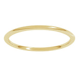 14K Yellow Gold 1 mm Lightweight Comfort-Fit Half Round Band Size 5