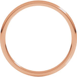 14K Rose Gold 1 mm Lightweight Comfort-Fit Half Round Band Size 5