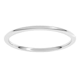 Platinum 1 mm Lightweight Comfort-Fit Half Round Band Size 6