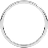 14K White Gold 1 mm Lightweight Comfort-Fit Half Round Band Size 7