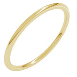 10K Yellow Gold 1 mm Lightweight Comfort-Fit Half Round Band Size 8