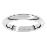 14K White Gold 3 mm Comfort-Fit Half Round Band Size 10.5