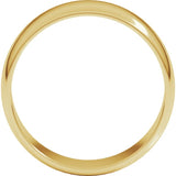 10K Yellow Gold 7 mm Lightweight Half Round Band Size 5.5