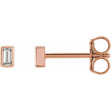 14K Rose Gold .07 CTW Natural Diamond Bezel-Set Earrings