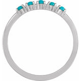Sterling Silver Natural Turquoise Cabochon Stackable Ring