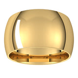 14K Yellow Gold 11 mm Half Round Band Size 7.5