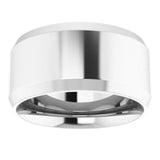 Sterling Silver 10 mm Beveled-Edge Comfort-Fit Flat Band Size 5.5