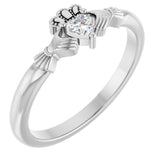 14K White Gold Stuller Lab-Grown Moissanite™  Claddagh Ring