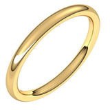 14K Yellow Gold 2 mm Comfort-Fit European-Style Band Size 5.5