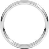 14K White Gold 3 mm Comfort-Fit European-Style Band Size 6.5