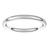 14K White Gold 2 mm Comfort-Fit European-Style Band Size 8.5