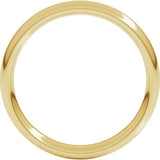 14K Yellow Gold 3 mm Comfort-Fit European-Style Band Size 8