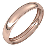 14K Rose Gold 3.5 mm Half Round Band Size 6.5