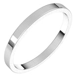 10K White Gold 2 mm Flat Band Size 7.5