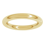 14K Yellow Gold 3 mm Comfort-Fit Full Round Band Size 4.5