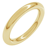 14K Yellow Gold 3 mm Comfort-Fit Full Round Band Size 4