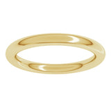 14K Yellow Gold 2.5 mm Comfort-Fit Full Round Band Size 5.5