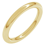 14K Yellow Gold 2.5 mm Comfort-Fit Full Round Band Size 7.5