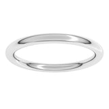14K White Gold 2 mm Comfort-Fit Full Round Band Size 7