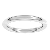14K White Gold 2.5 mm Comfort-Fit Full Round Band Size 7