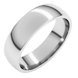 14K White Gold 5.5 mm Lightweight Comfort-Fit Half Round Band Size 9