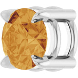 14K White Gold 5 mm Natural Citrine Pendant