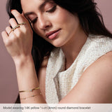 14K Yellow Gold Lab-Grown Emerald Link 7" Bracelet