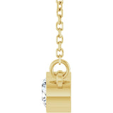 14K Yellow Gold 1/4 CT Natural Diamond Solitaire 18" Necklace