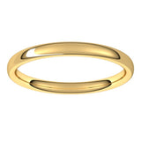 14K Yellow Gold 2.5 mm Comfort-Fit European-Style Band Size 4.5