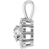 14K White Gold 3/4 CTW Lab-Grown Diamond Halo-Style Pendant