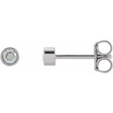 14K White Gold 1/8 CTW Lab-Grown Diamond Micro Bezel-Set Earrings