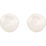 Sterling Silver 4-4.5 mm Cultured White Freshwater Button Pearl Earrings