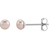 Sterling Silver Cultured Pink Freshwater Pearl Earrings