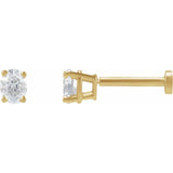 14K Yellow Gold 1/10 CT Natural Diamond Earring