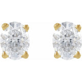 14K Yellow Gold 1/10 CT Natural Diamond Earring