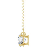 14K Yellow Gold 3/4 CT Lab-Grown Diamond Solitaire 18" Necklace