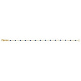 14K Yellow Gold-Filled 1.6 mm Blue Enamel Bead Paperclip-Style 7" Chain