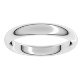 14K White Gold 3.5 mm Comfort-Fit Half Round Band Size 10