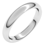 18K White Gold 3.5 mm Comfort-Fit Half Round Band Size 11