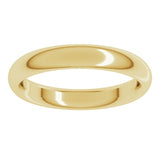 14K Yellow Gold 3.5 mm Comfort-Fit Half Round Band Size 4.5