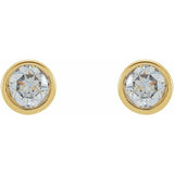 14K Yellow Gold 1/3 CTW Lab-Grown Diamond Micro Bezel-Set Earrings
