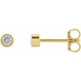 14K Yellow Gold 1 CTW Lab-Grown Diamond Micro Bezel-Set Earrings