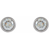 14K White Gold 1 CTW Lab-Grown Diamond Micro Bezel-Set Earrings