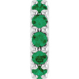 14K White Gold Natural Emerald Spacer Charm/Pendant